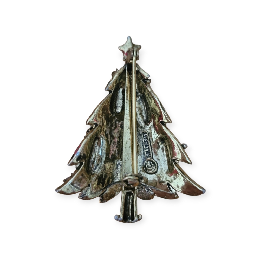 Rare Vintage Hollycraft Christmas Tree Brooch - Picture 2 of 3